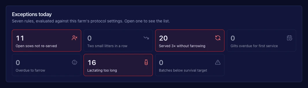 Exception alerts, not weekly reports