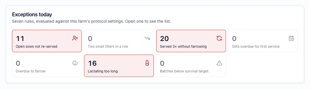 Exception alerts, not weekly reports